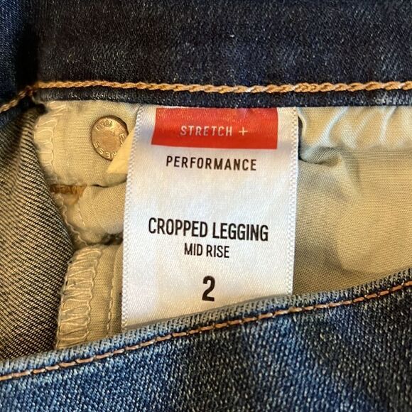 - Express cropped legging midrise size 2. Medium wash. Great condition. - Picture 8 of 9